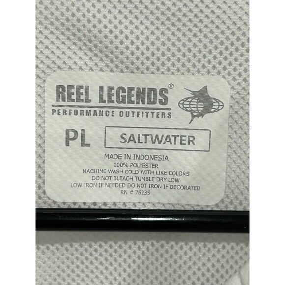Reel Legends Saltwater Button Front Vented Shirt White Sz Large Petite Gorpcore - Picture 5 of 8